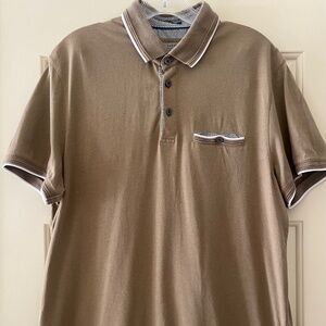 Mens Khaki Ted Baker London Polo Shirt - Size 4